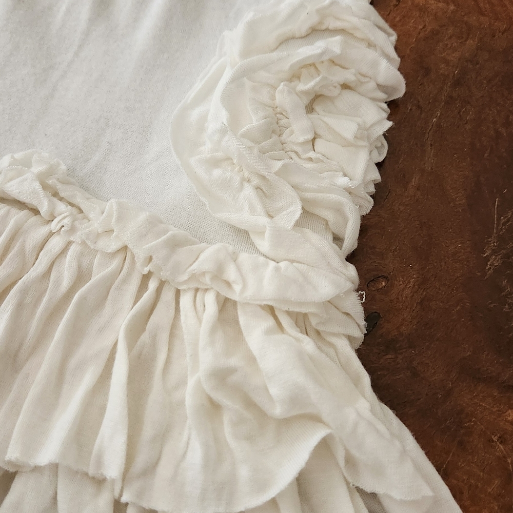 Girls White Ruffled Wide-Leg Pants - Picture 2 of 8